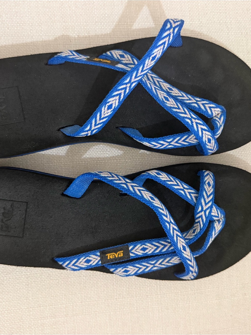 Teva Blue & White Patterned Strap Women's Sandals